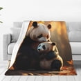 thumbnail image 1 of Fotbe Maple Forest Panda Manta de Franela Acolchonada con Estampado, Súper Suave y Esponjosa, Extra Grande para Sofá, Cama, Uso Todo el Año-40"x30", 1 of 7