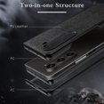 thumbnail image 6 of Htwon for Samsung Galaxy Z Fold 5 5G Case with Screen Protector Leather Hybrid Hard Shockproof Phone Cover, Black, 6 of 15