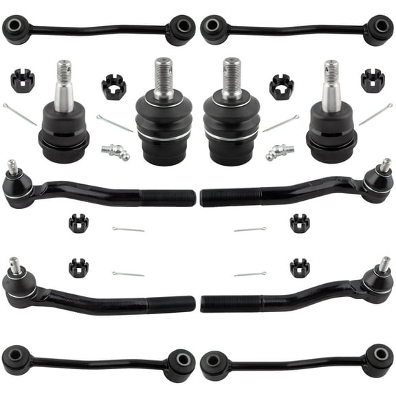 BOXI 12pcs Front Tie Rods Sway Bar Links Ball Joints Fit for Jeep Grand Cherokee 1999 2000 2001 2002 2003 2004 | K3134 K3185 K3201 K3202 ES3472 ES3473 ES3474 ES3475