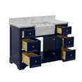 thumbnail image 3 of Zelda 48" Farmhouse Bathroom Vanity with Royal Blue Cabinet and Carrara Marble Top, 3 of 6