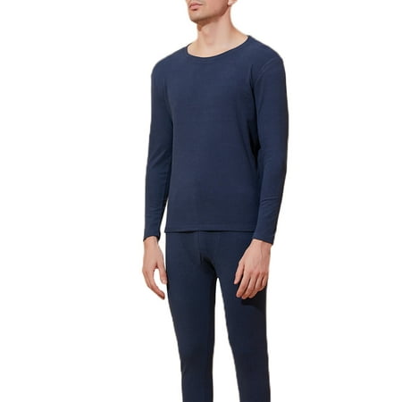 

Niuer Women Ultra Soft Velvet Top And Bottom Suits Men Pajamas Pants Set Solid Color Sport Crew Neck Fleece Two Pieces Outfits Men Navy Blue 2XL
