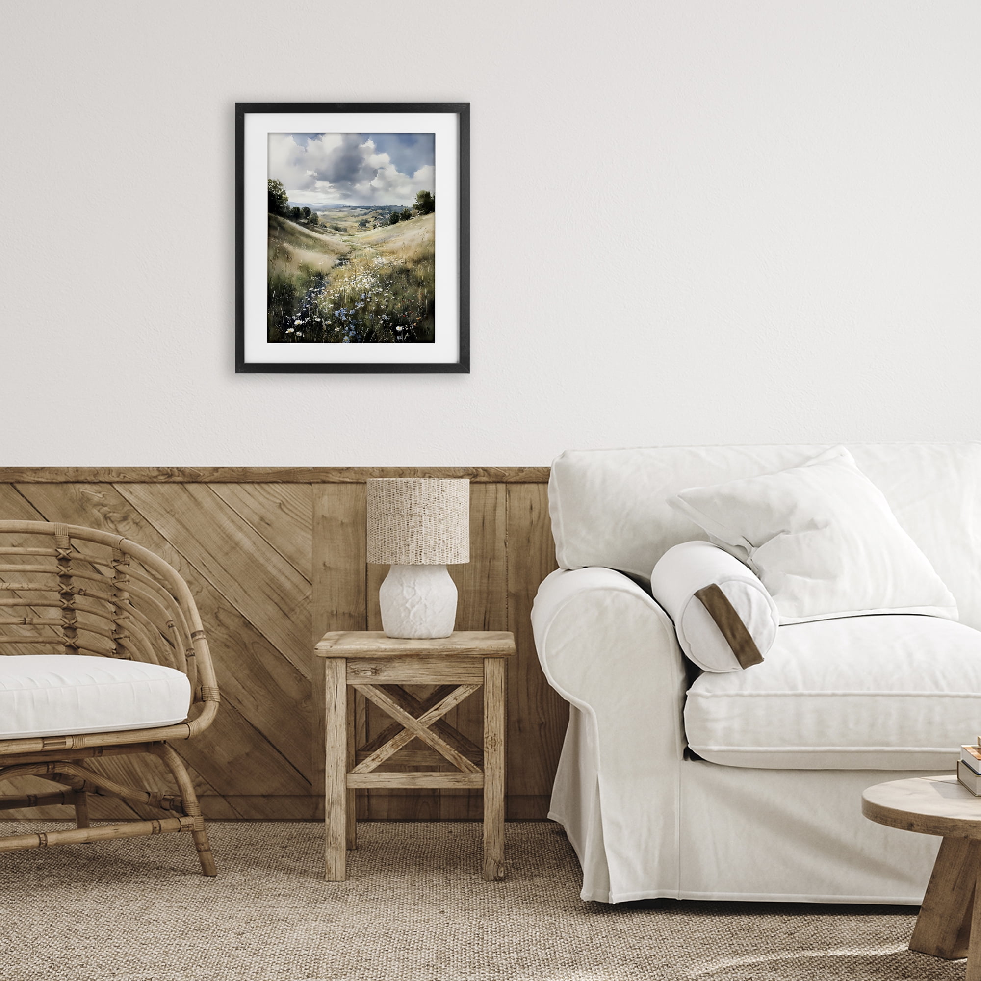 Stupell Industries Floral Valley of Wild Daisies Black Framed Print Under Glass, design by Franklyn Gregory