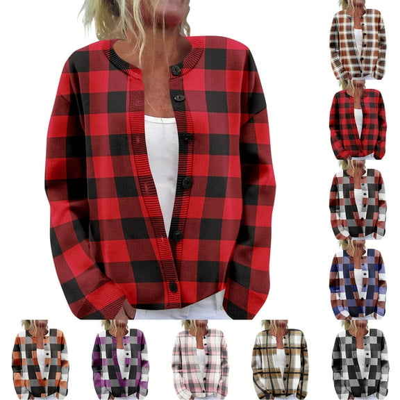 Women's Sweater Cute Fun Printing Sweater Fall And Winter Long Sleeve Knitted Sweater for Fall Winter Vintage Inspiration,Brown,L