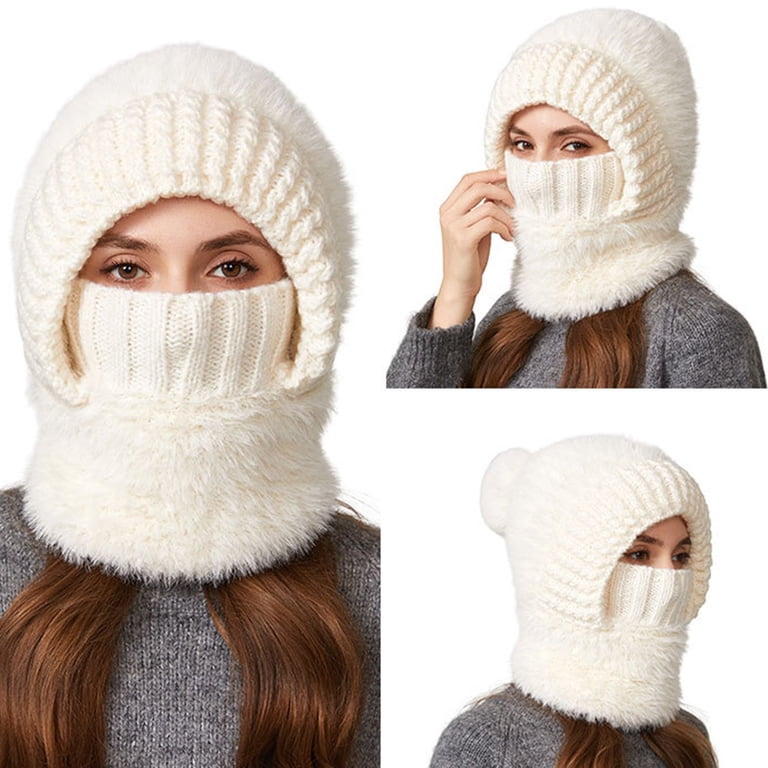 Pxiakgy 3 In 1 Beanie Hat for Women Knitted Ski Mask Set 3  display picture 3