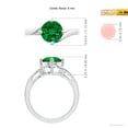 thumbnail image 5 of ANGARA Classic Round Lab Grown 1.75 Ct Emerald Solitaire Bypass Engagement Ring for Women in 14K White Gold (Size-8mm) | May Birthstone, Anniversary, Jewelry Gift for Women | Lab-Grown Emerald Ring, 5 of 9