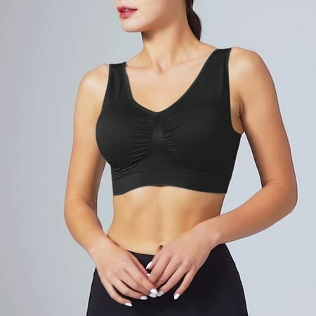 

BallsFHK Double Layer Vest Bra With Chest Pad And No Steel Ring Women s Underwear Oversized Sports Bra
