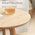 thumbnail image 5 of Round Side Table - 100% Natural Solid Oak Wood - 3 Legs Wood End Table for Living Room - Easy Assembly, Elegant Round End Table - Eco-Friendly Painted Small Side Table (Colour: Natural), 5 of 7
