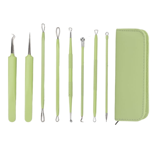 Juego de agujas para extraer espinillas con punta de acero inoxidable, herramienta para el cuidado de la piel.