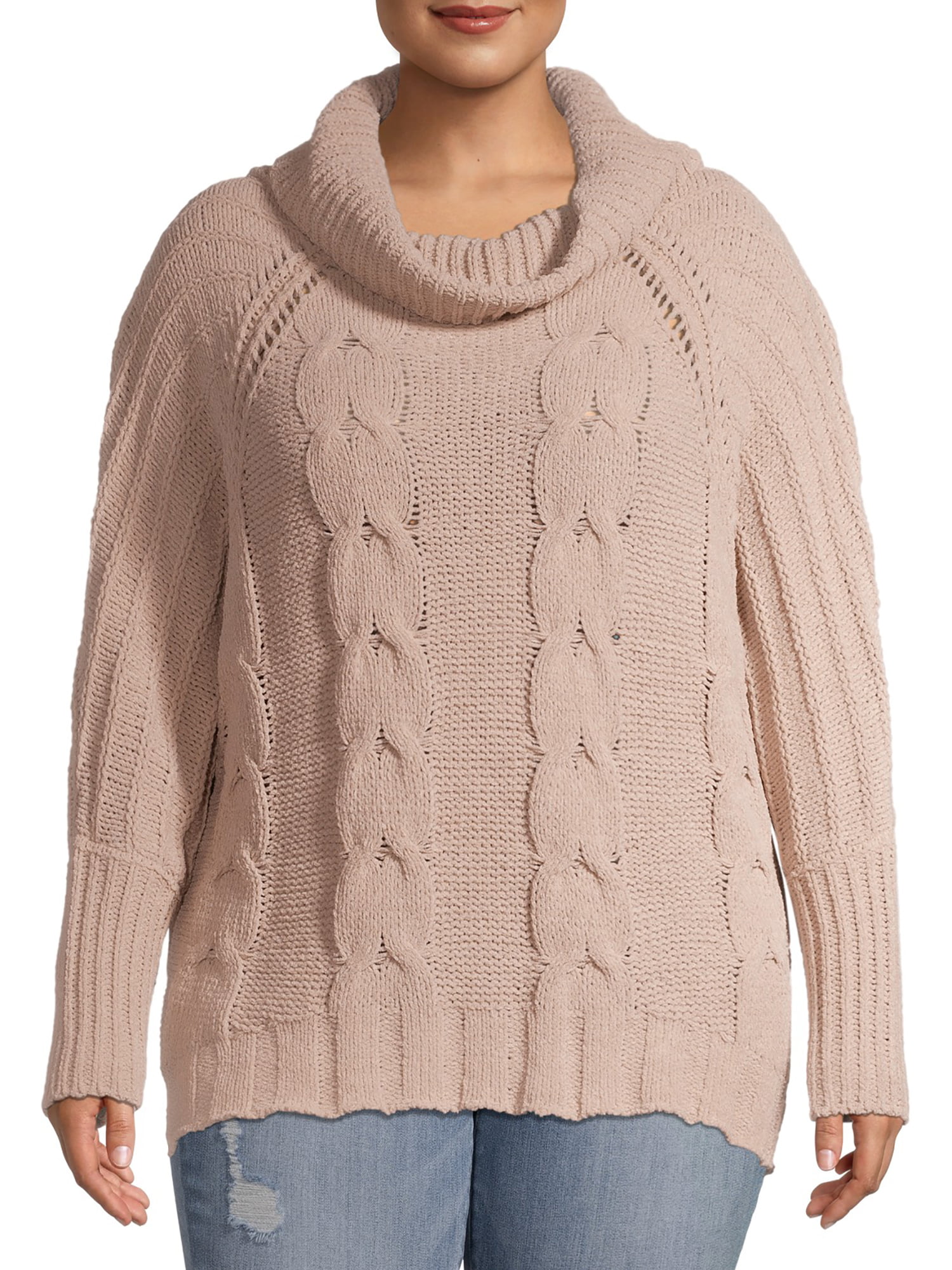 women's plus size cable knit sweater