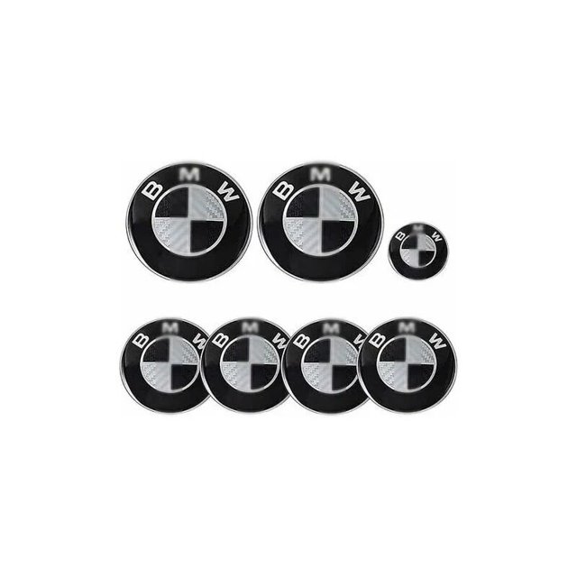 Emblème de voiture 7 pièces pour capot et coffre emblème BM-W 82mm et emblème enjoliveurs 68mm et emblème de volant 45mm esquí esquí Gafas de esquí