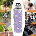 thumbnail image 5 of 32oz Transparent Sports Water Bottle with Straw for Kids Adults Outdoor School Gym Fitness Cute Skulls and Bones, 5 of 7