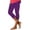 Purple, variant on Minjewel Women's Casual Stretch Cropped Capri Leggings with Lace Stitching and Cutout Design,Comfortable Fit for Daily Wear,Hot Pink,2XL