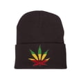 thumbnail image 1 of Patch Short Cuffed Beanie - Rasta Leaf, 1 of 1