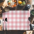 thumbnail image 6 of Pink Gingham Buffalo Check Placemats Set of 6, Pink White Table Mats Washable Heat-Resistant Non-Slip Place Mats for Kitchen Dinner Table Indoor Outdoor Decor,13x19 Inch, 6 of 9