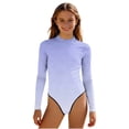 thumbnail image 1 of Swimsuit for Girls, Long Sleeve One Piece Rashguard, Solid Color Beach Vacation Swimsuit for Kids 2-13 Years, 1 of 7