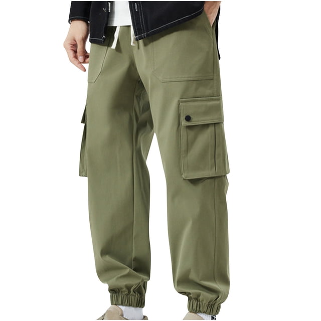 Dagugfen Pantalons Cargo pour Hommes Taille Élastique à Cordon Ample Décontracté Escalade Randonnée Multi-Poches