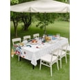 thumbnail image 3 of Outdoor Tablecloth with Umbrella Hole and Zipper, Bohemian Floral Rectangle Table Cloth 60x120 Inch Waterproof Tablecloth, Retro Abstract Flowers Boho Ethnic Picnic Table Cover for Patio Camping, 3 of 7