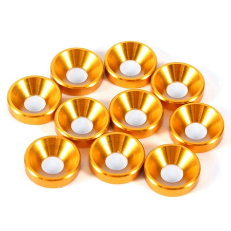 

10Pcs M4 Anodized Countersunk Head Washers Gasket Aluminum Alloy Gold