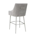 thumbnail image 4 of TOV Furniture Beatrix 25.6" Velvet Counter Stool in Pleated Light Gray, 4 of 6