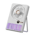 thumbnail image 4 of Ventilador de escritorio , lámpara asesina, pantalla digital, para colgar en la pared, portátil, personal Recargables blancas, 4 of 8