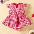 thumbnail image 4 of Gvdentm Preemie Baby Girl Clothes Baby Girl Clothes Ruffle Sleeve Rompers Backless Floral Jumpsuit Summer Outfits with Headband Clothes Girl|3-6 Months, 4 of 7