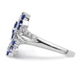 thumbnail image 3 of Sterling Silver Rhodium-plated 3 Flower Sapphire and Diamond Ring QR6380S, 3 of 5