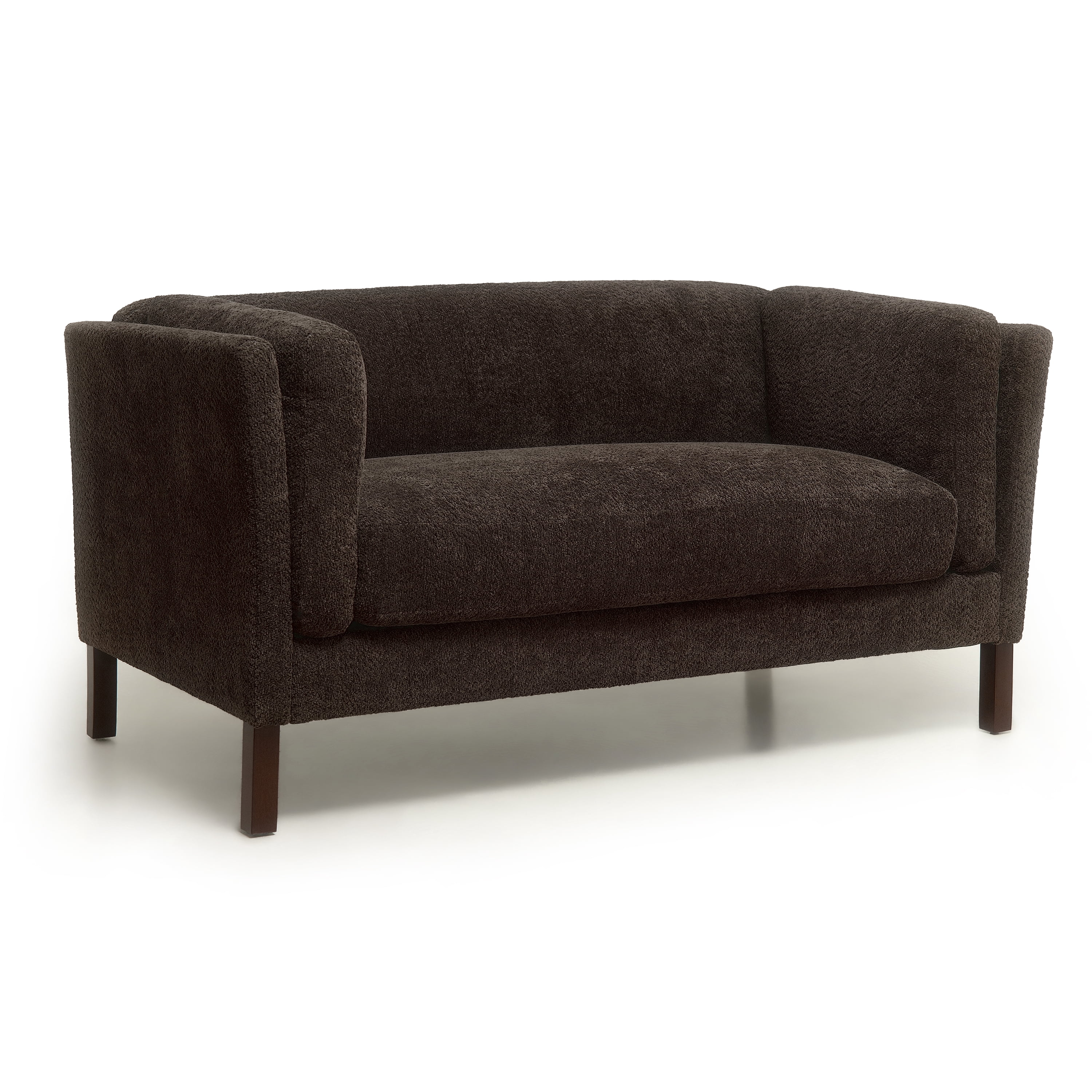 Noble House Julisa 58" Modern Chenille Fabric Loveseat with Removable Cushion, Fixed Backrest, Dark Brown