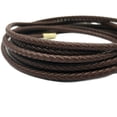 thumbnail image 3 of shapesbyX 3 Yards Dark Brown Braided Leather Cord 5mm Round Regenerated Leather Strap for Bracelet Making Jewelry Making or Beading, 3 of 5