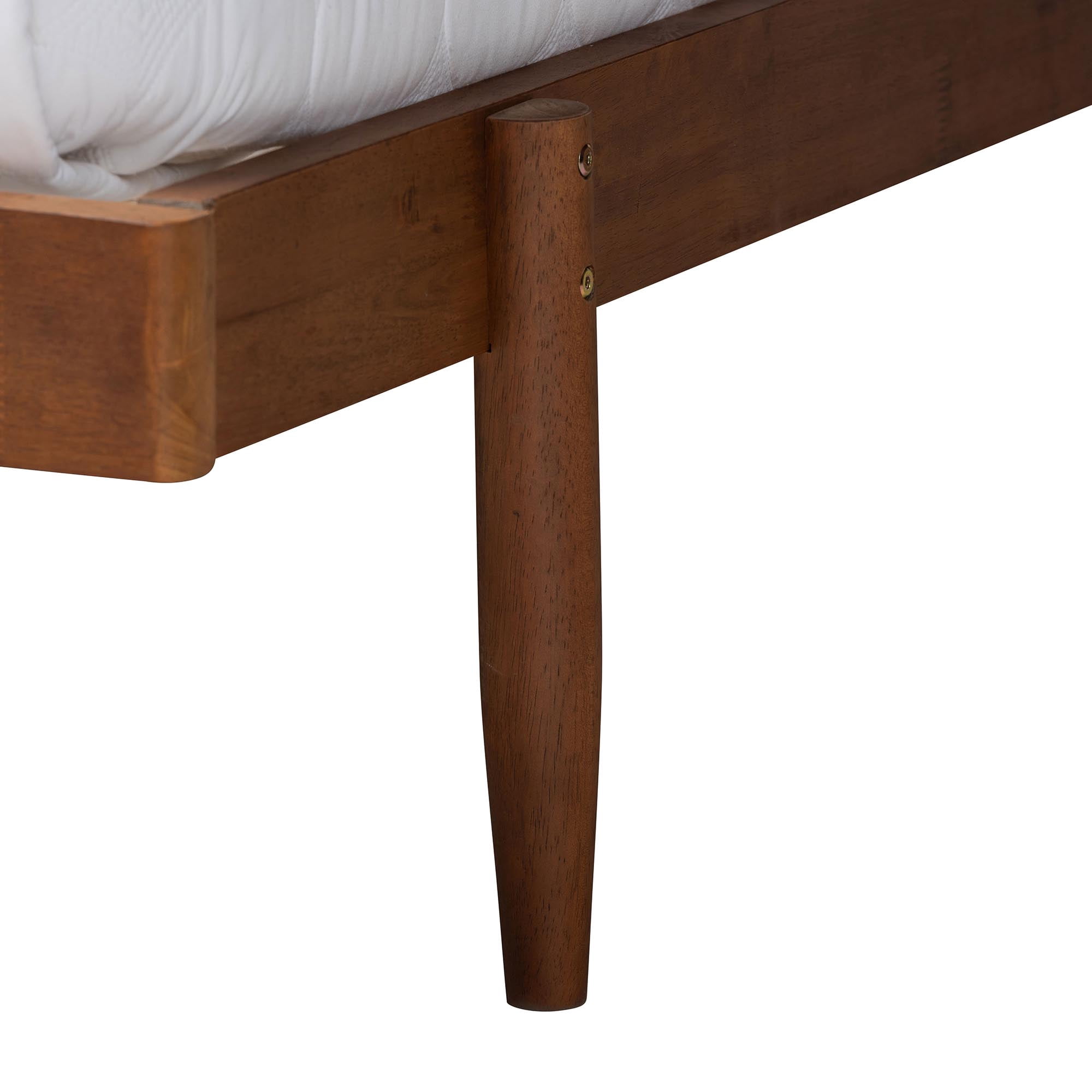 Baxton Studio Calderon Retro-Modern Platform Bed, Queen, Walnut Brown