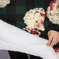 thumbnail image 3 of Oversized Wearable Blanket Hoodie,Green and Black Christmas Plaid Santa Pattern Sherpa Blanket Hoodie with Super Pockets,Super Warm Fuzzy Pullover for Women & Men, 3 of 6