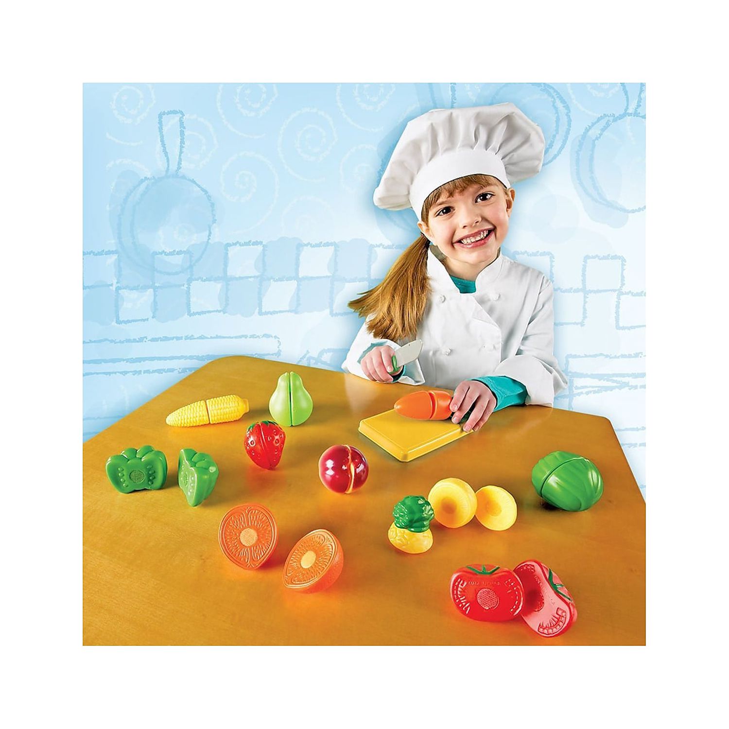 Learning Resources Pretend & Play Sliceable Fruits & Veggies - 23 Pieces, Boys and Girls Ages 3+, Food Play Set, Pretend Food For Toddlers - image 2 of 3