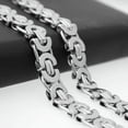 thumbnail image 4 of QQTDFG 6/8/10mm Cut Flat Byzantine Chain Stainless Steel Women Men Necklace or Bracelet-Silver-6mm-22inch or 55cm, 4 of 6