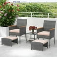 thumbnail image 2 of Gymax 5 Pieces Wicker Patio Furniture Set PE Rattan Porch Chairs w/ Ottomans, 2 of 10