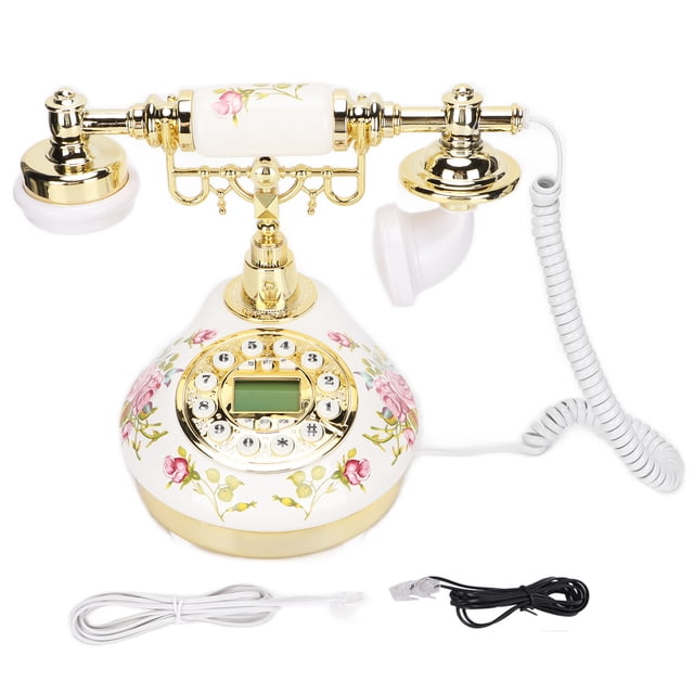 Old Fashioned Telephone Classic European Retro Landline European Retro Landline Ceramic Printing Creative Digital Old Fashioned Telephone With Electronic Date Display