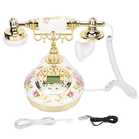 Retro Antique Landline Telephone - Vintage Style Desk Phone With LCD Display, No Batteries Needed
