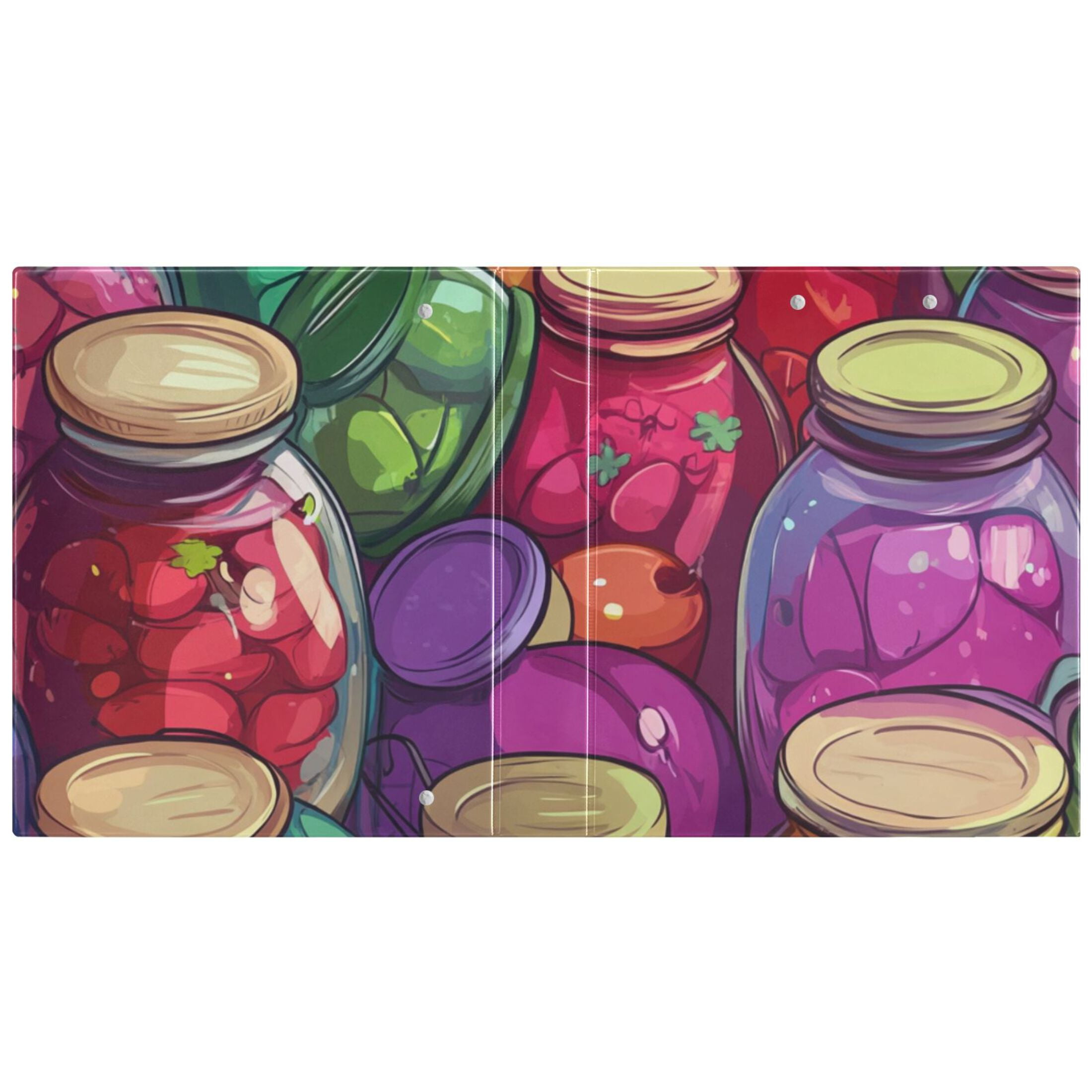 Jam Jars Colorful 3 Ring Binders 1.5 inch Hardcover File Folders with Interior Pockets A4 Size Organizer for School Office Hospital