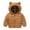 Brown, variant on Toddler Girls Winter Coat Baby Hoodie with Bear Ear Zipper Windproof Down Coats Toddler Girl Jacket
