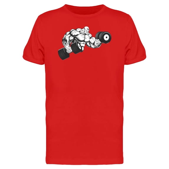 Strong Man With Dumbbells T-Shirt Men -Image by Shutterstock, Male Medium