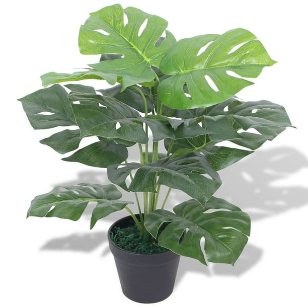 Artificial Monstera Plant with Pot 17.7" Green