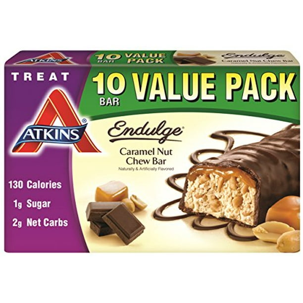 Atkins Endulge Treat, Caramel Nut Chew Bar,Value pack, 10 Bars