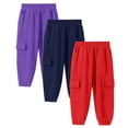 thumbnail image 5 of GXWEA Boys Hiking Pants Boys Joggers Pants Size 10 12 Boys Sweatpants 3Pack Cotton Blend Joggers Pockets, Slim Fit Relax Fit 7-8 Years, 5 of 5