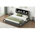 thumbnail image 2 of DreamBuck King Size Bed Frame with Storage Headboard, Upholstered Platform Bed with 2 Drawers and Twin Trundle, Modern Practical Bed Frame for Adults, No Box Spring Needed, Easy Assembly, Gray, 2 of 9