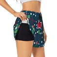 thumbnail image 3 of Lsque Christmas Printed Women's Running Shorts with Liner Pockets,Elastic Quick Dry Workout Athletic Gym Yoga Shorts,Womens High Waist Shorts-Medium, 3 of 9