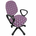 thumbnail image 1 of Vintage Office Chair Slipcover, Abstract Retro Inspired Simplistic Pattern with Squares Print, Protective Stretch Decorative Fabric Cover, Standard Size, Purple Pale Pink, by Ambesonne, 1 of 5