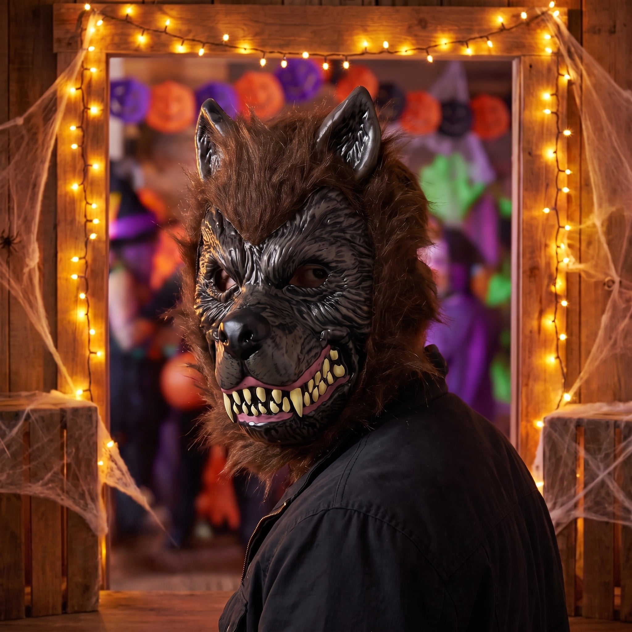 Werewolf Mask Costume Accessory for Adults, Brown, Halloween by Way To Celebrate