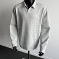 thumbnail image 2 of LIaqionyy Mens Casual Cotton Long Sleeve Loose Collared Pullover Shirts Comfortable Fashion Golf Sweatshirt, 2 of 7