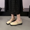 thumbnail image 2 of Domuza Womens Mary Jane Shoes Slip on Dressy Ballerina Flats 2026 Trendy Non-Slip Flats for Casual Formal Work School Office Walking Beige 5（EU-35）, 2 of 5