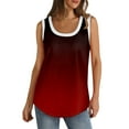 thumbnail image 2 of Kagetolytai Tank Tops for Women Womens Tank Top U Neck Basic Casual Flowy Summer Sleeveless Deep Side Cut Print Tops for Women Tank Top Red S, 2 of 6