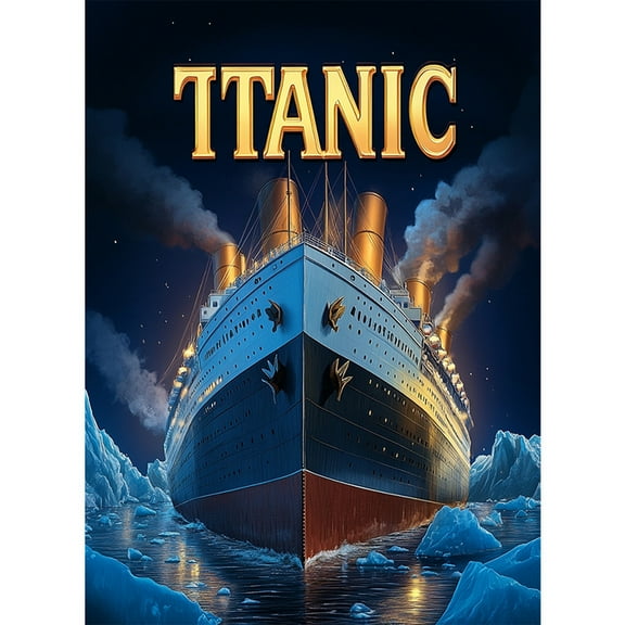 Adult DIY 5D Diamond Painting Kit, Titanic Series Art Round Diamond, Full Diamond Diamond Embroidery Kit, Mosaic Cross Stitch Craft Home Wall Decoration