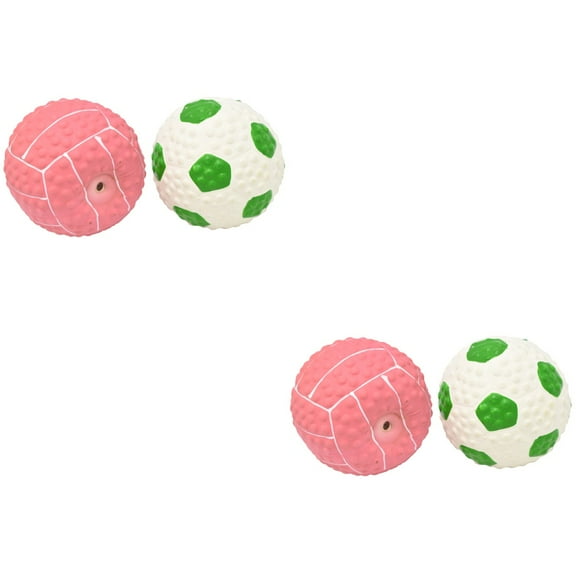 4 Pcs Toy Ball Small Dog Toys Interactive Squeaky Balls Puppy Puzzle Toys Latex Dog Balls Dog Squeaky Toys